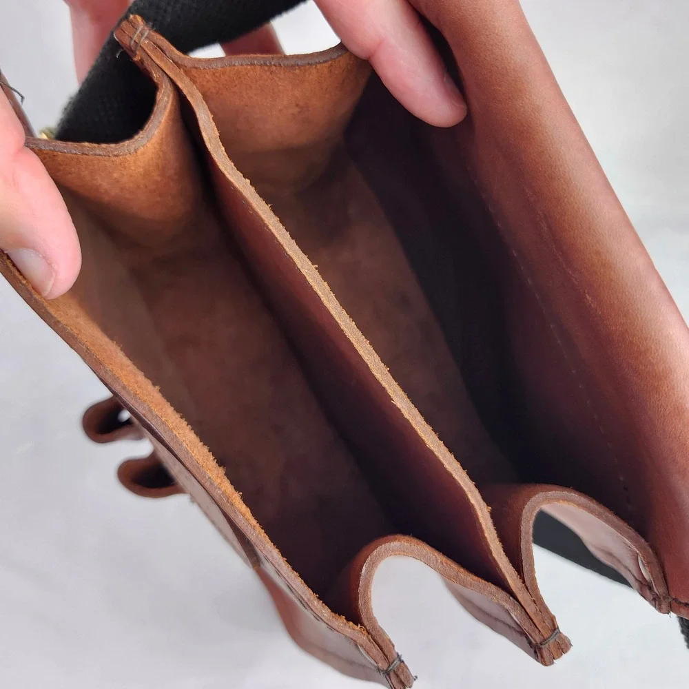 VTG J.W. HULME CO. Leather Shotgun Shell Bag Pouch USA Made Clays Skeet Hunting